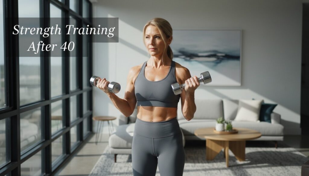woman over 40 strength training for body transformation naturally