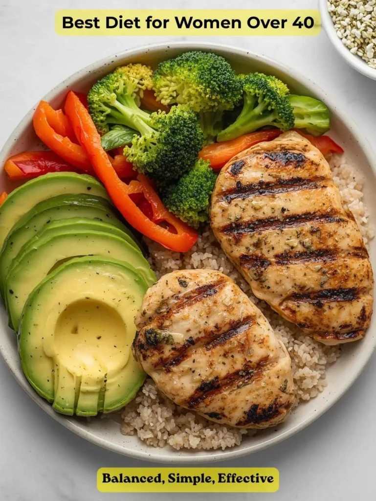 best diet for women over 40 balanced nutrition plate