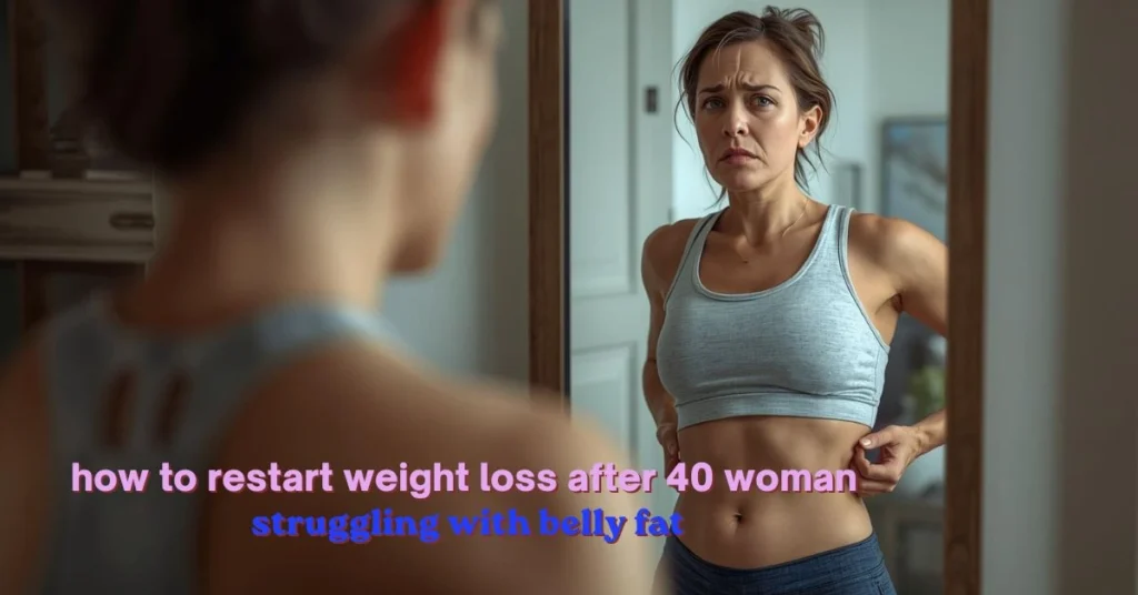 how to restart weight loss after 40 woman struggling with belly fat