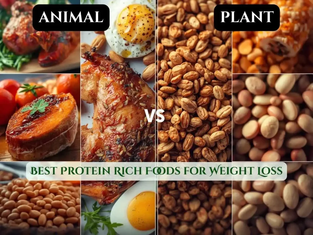protein rich food for weight loss animal vs plant sources