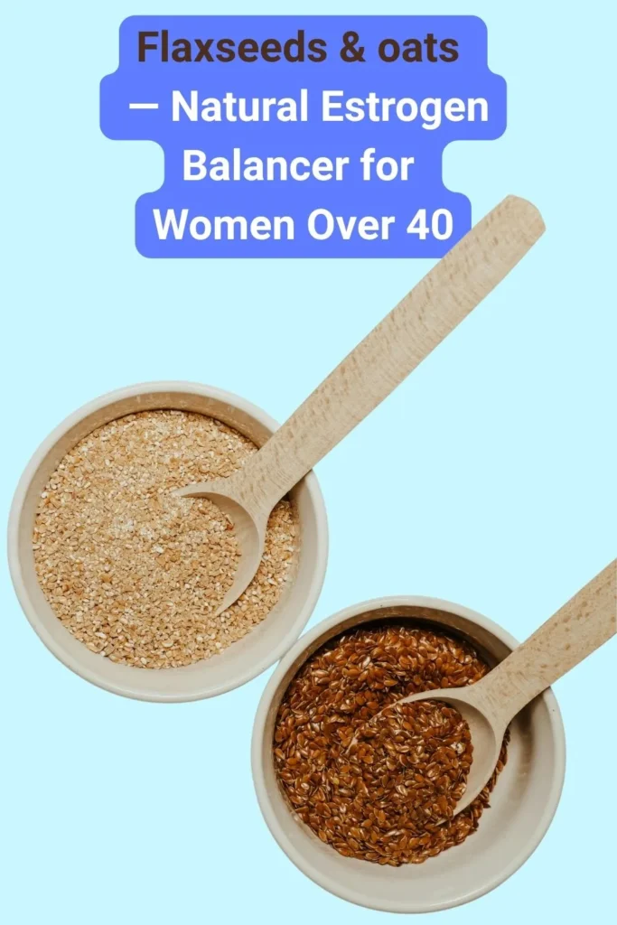 bowl of ground flaxseeds a natural phytoestrogen food used in diet for hormonal imbalance in women