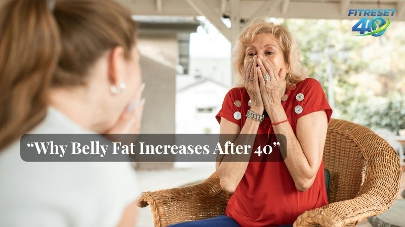 Weight gain after 40 female Woman checking belly fat and weight gain after 40
